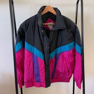 Westside Connection Vintage 90’s Puff Ski Jacket Retro Medium M Nylon Neon